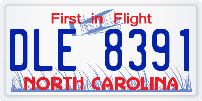 NC license plate DLE8391