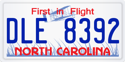 NC license plate DLE8392