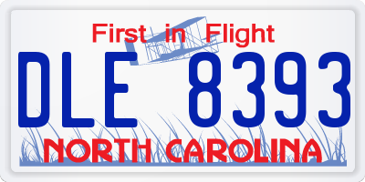 NC license plate DLE8393