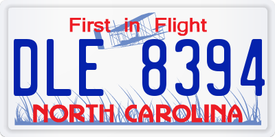 NC license plate DLE8394