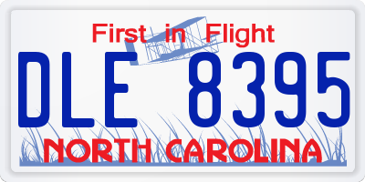 NC license plate DLE8395