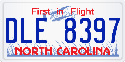 NC license plate DLE8397