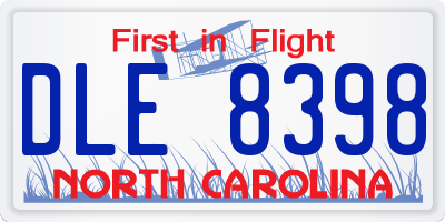 NC license plate DLE8398