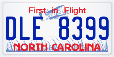 NC license plate DLE8399