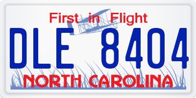 NC license plate DLE8404