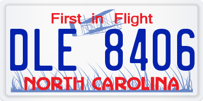 NC license plate DLE8406