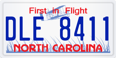 NC license plate DLE8411