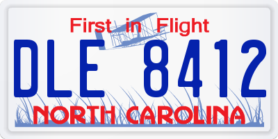 NC license plate DLE8412