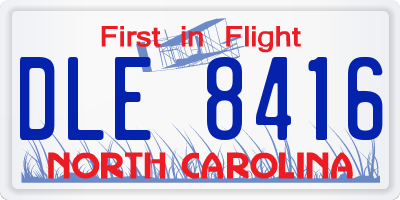 NC license plate DLE8416