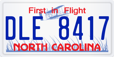 NC license plate DLE8417