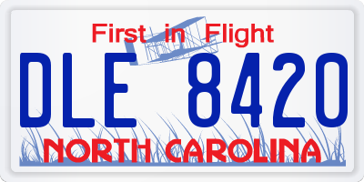 NC license plate DLE8420