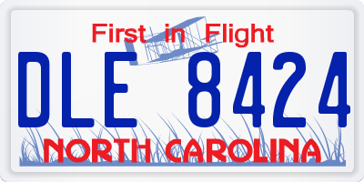 NC license plate DLE8424