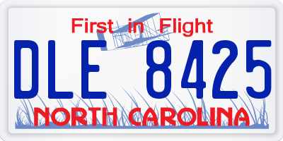 NC license plate DLE8425