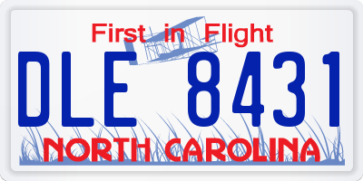 NC license plate DLE8431