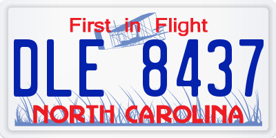 NC license plate DLE8437