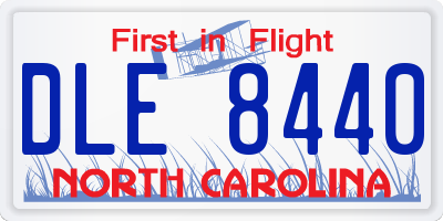 NC license plate DLE8440