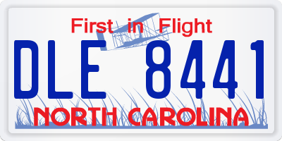 NC license plate DLE8441