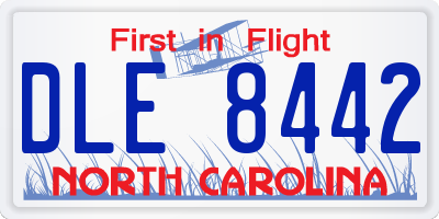 NC license plate DLE8442