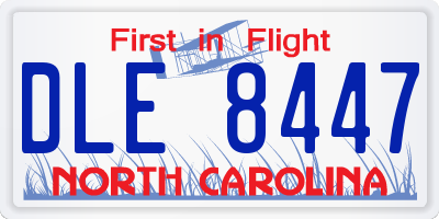 NC license plate DLE8447