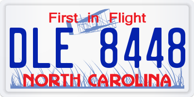 NC license plate DLE8448