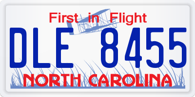 NC license plate DLE8455