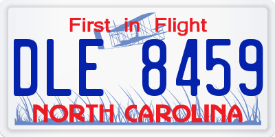 NC license plate DLE8459