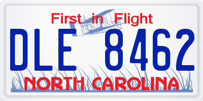 NC license plate DLE8462