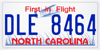 NC license plate DLE8464