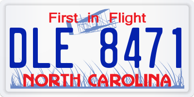NC license plate DLE8471