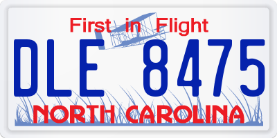 NC license plate DLE8475