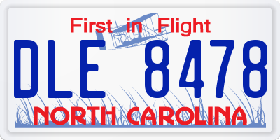NC license plate DLE8478