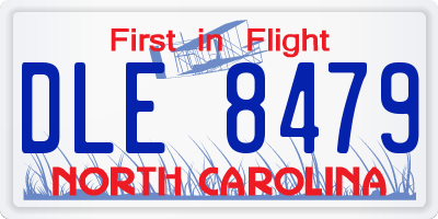 NC license plate DLE8479