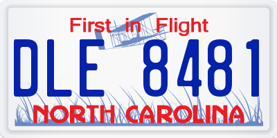 NC license plate DLE8481