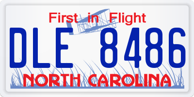 NC license plate DLE8486