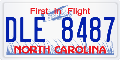 NC license plate DLE8487