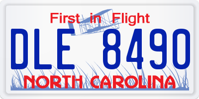 NC license plate DLE8490