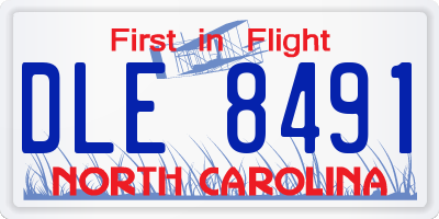 NC license plate DLE8491
