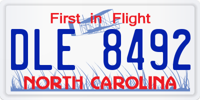 NC license plate DLE8492