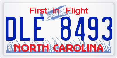 NC license plate DLE8493
