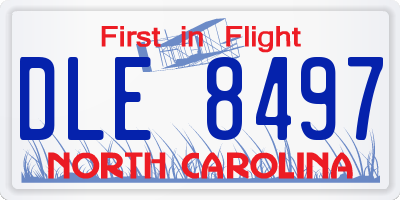 NC license plate DLE8497