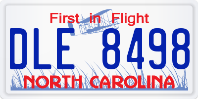 NC license plate DLE8498