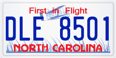 NC license plate DLE8501