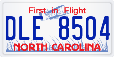 NC license plate DLE8504