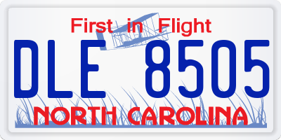 NC license plate DLE8505