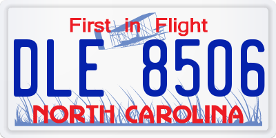 NC license plate DLE8506