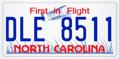 NC license plate DLE8511