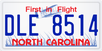 NC license plate DLE8514