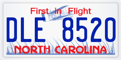 NC license plate DLE8520
