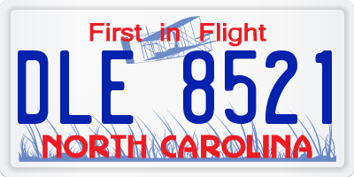 NC license plate DLE8521