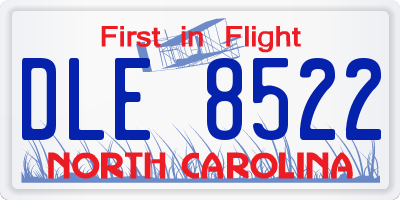 NC license plate DLE8522
